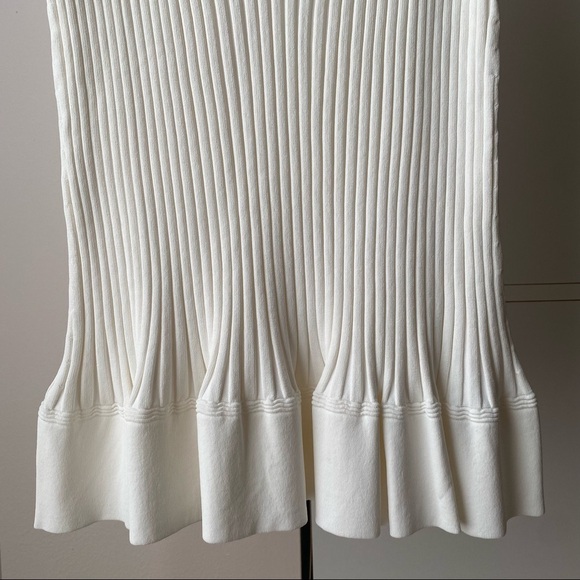 Theory Ribbed Flared Tank Top in White Size M - Picture 5 of 8